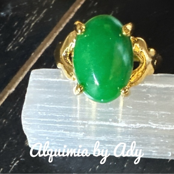 Alquimia Green and Gold Ring imperial jade - Picture 1 of 2